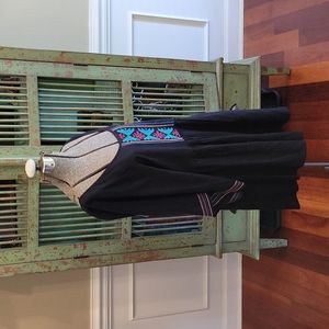 ROXY Aztec Print Black Babydoll Dress M